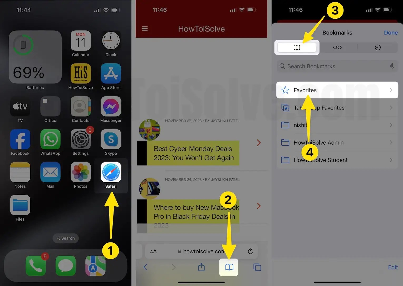 How to Hide Bookmark Sidebar in Safari Landscape on iPhone, iPad (iOS
