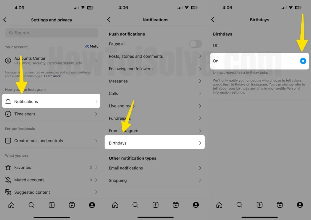 How to Turn on Instagram Notifications on iPhone (iOS 17.4.1) in 2024