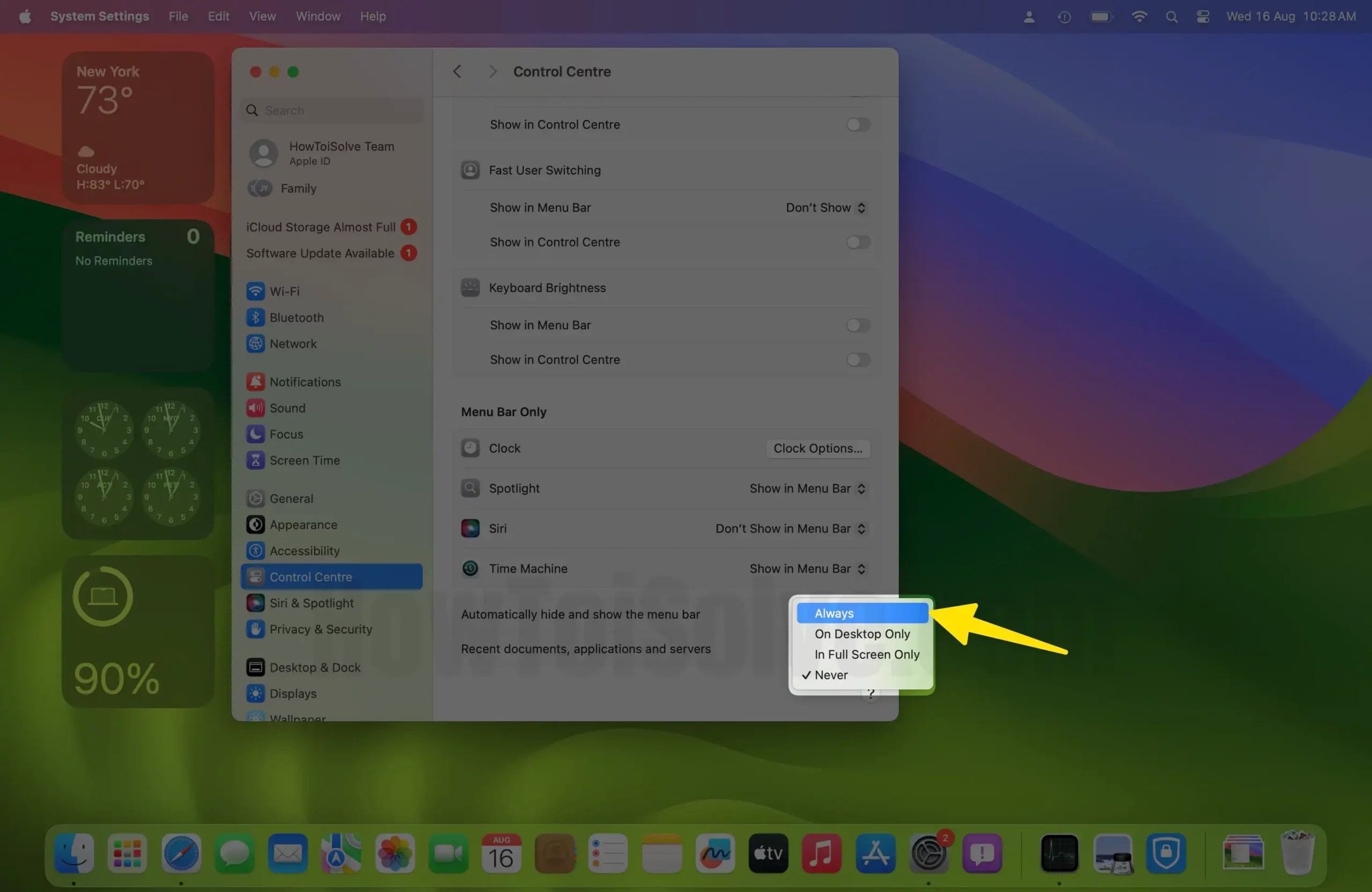 How to Always Show the Menu Bar in FullScreen Mode on Mac (Sequoia/Sonoma)