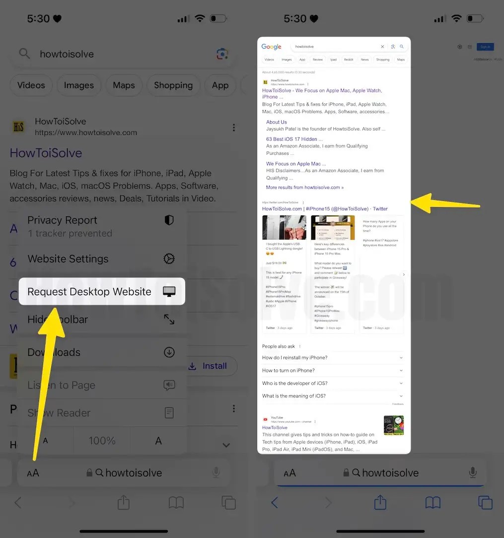 How to Request Desktop Site in Safari on iPhone 15, 14