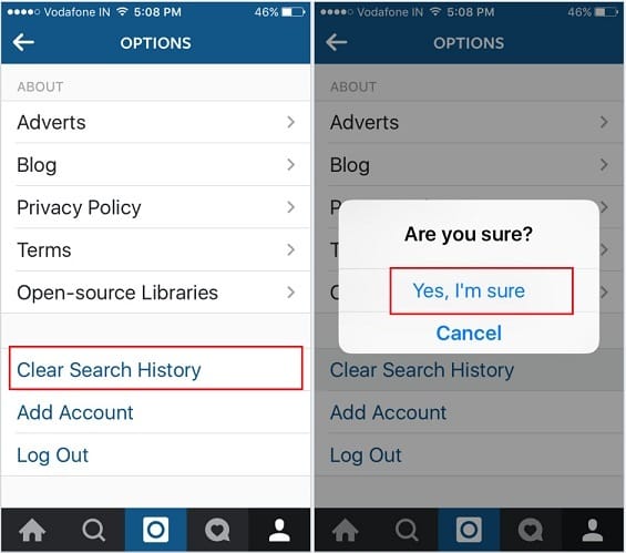 How to Delete/Clear instagram search history on iPhone iOS 9