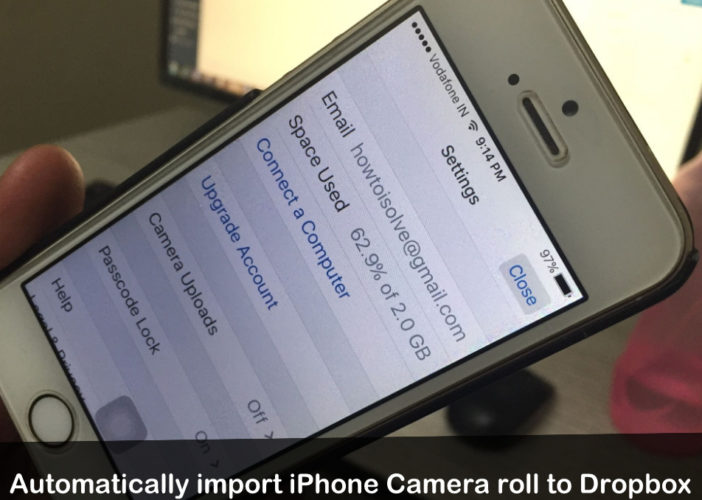 Automatically import iPhone Camera roll to Dropbox How to HowToiSolve
