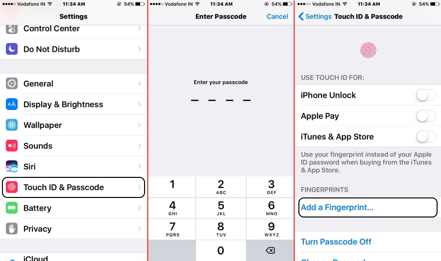 Setup, Add Touch ID Fingerprints on iPhone 7 Plus, iPhone 7 iOS 10