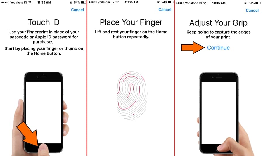 Setup, Add Touch ID Fingerprints on iPhone 7 Plus, iPhone 7 iOS 10