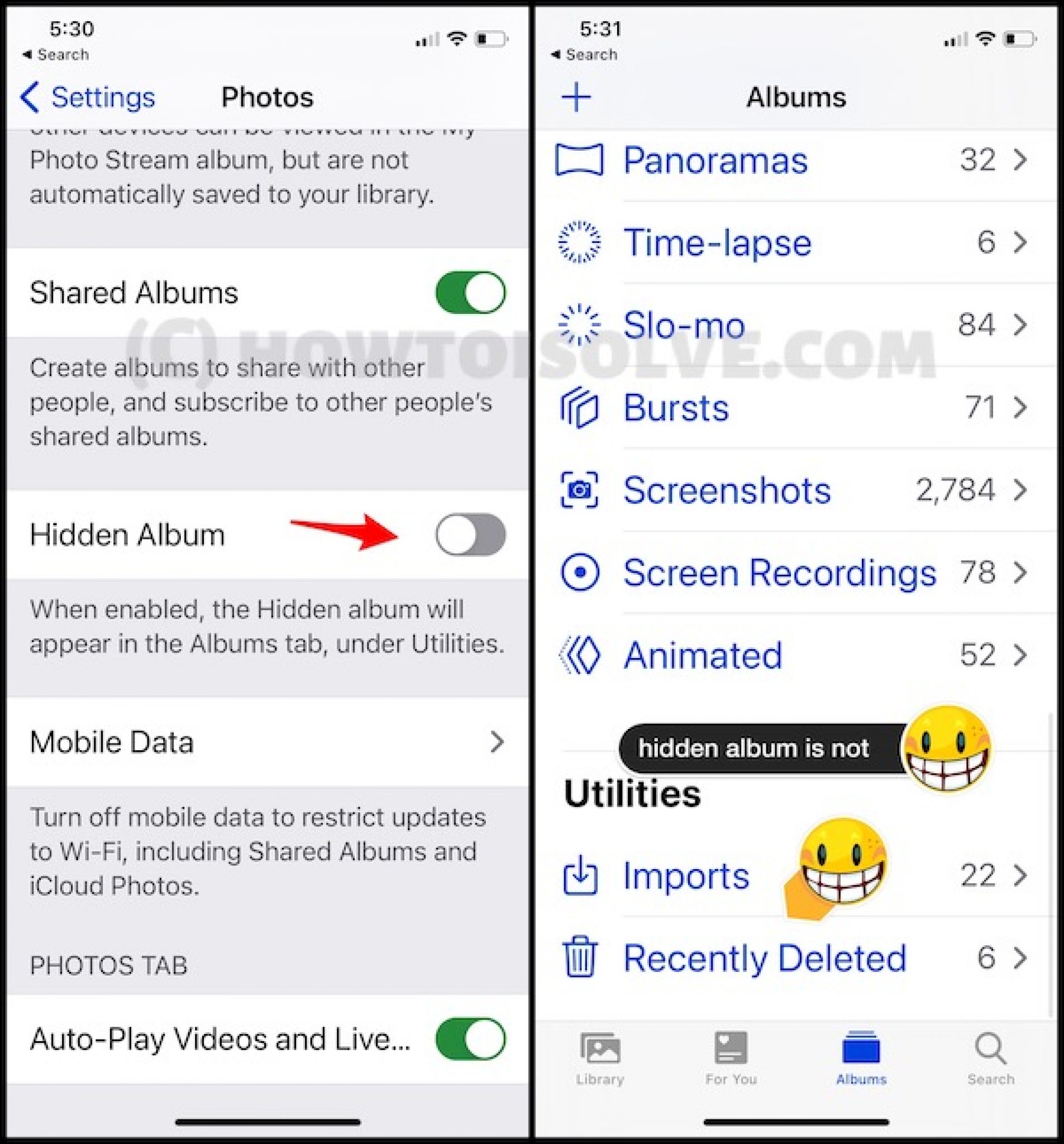 Unhide Hidden Photos on iPhone 12(Pro Max),11,XR(Xs Max),8,7,6