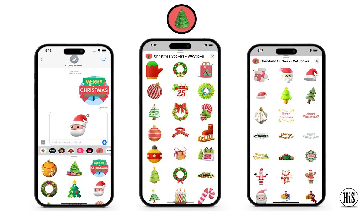 Send Christmas Sticker in iMessage Best Christmas Sticker App