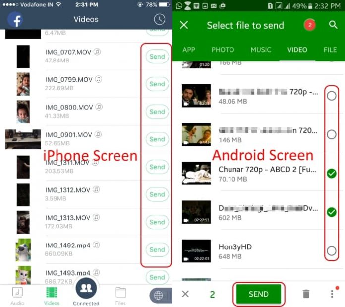 How to use Xender in iPhone and Android Connect, Transfer File