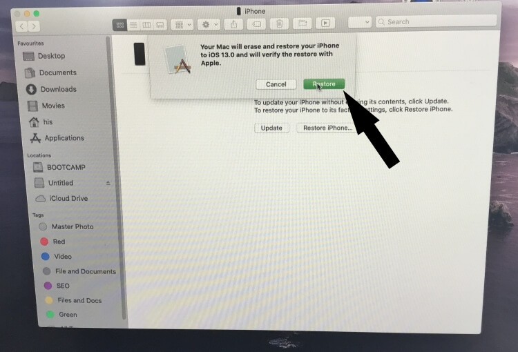 iOS 14/13.7 Restore iPhone using Finder on macOS Big Sur/Catalina