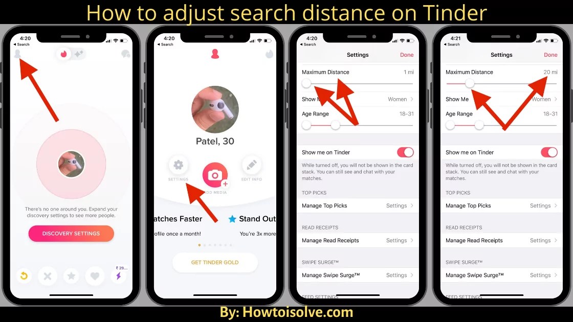 How to change Mile to Kilometer Distance in Tinder App in iOS and Android?