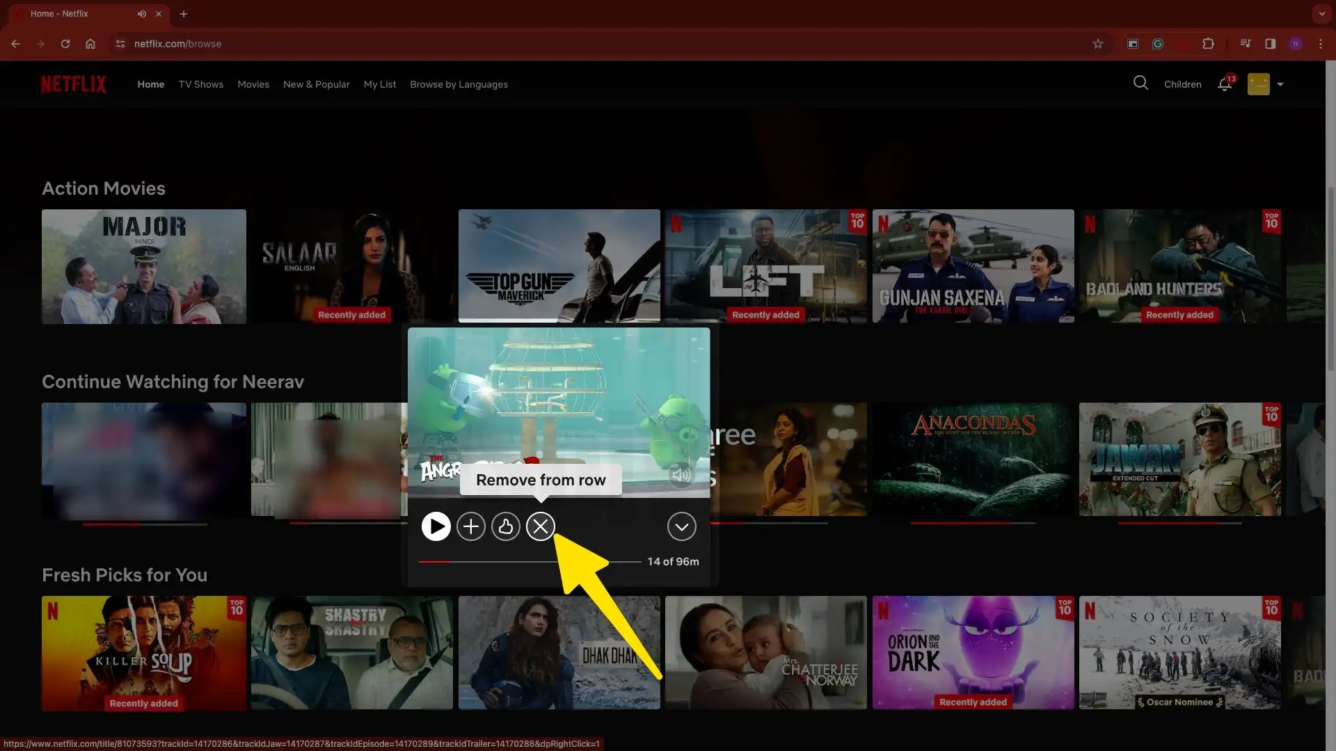 How to clear my continue watching list from Netflix in 2024