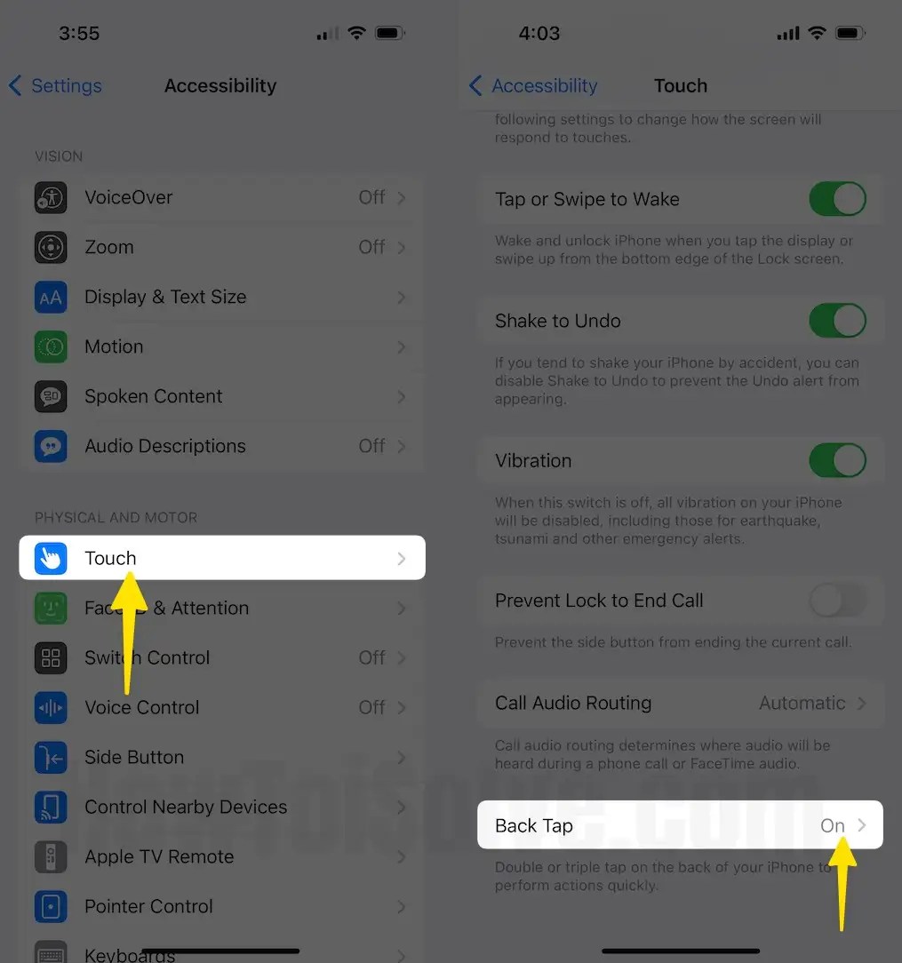 How to Turn on or Turn Off Back Tap on iPhone 15, 14 (Pro Max)