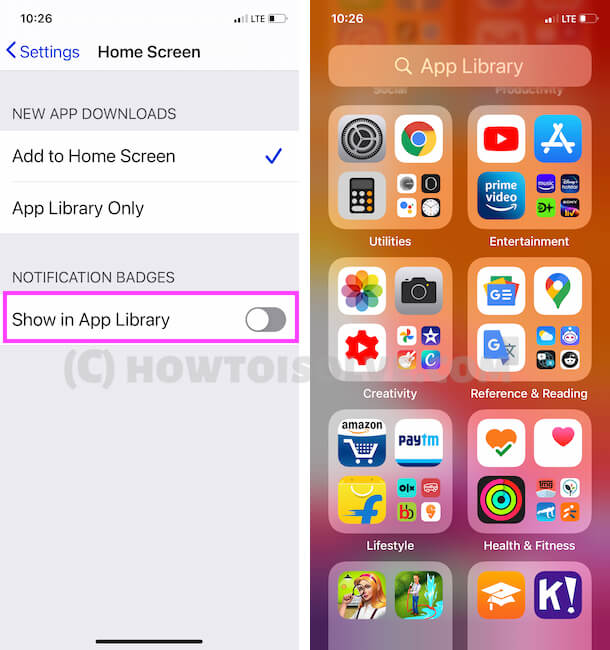 How to Show or Hide Notification Badges in the App Library on iPhone