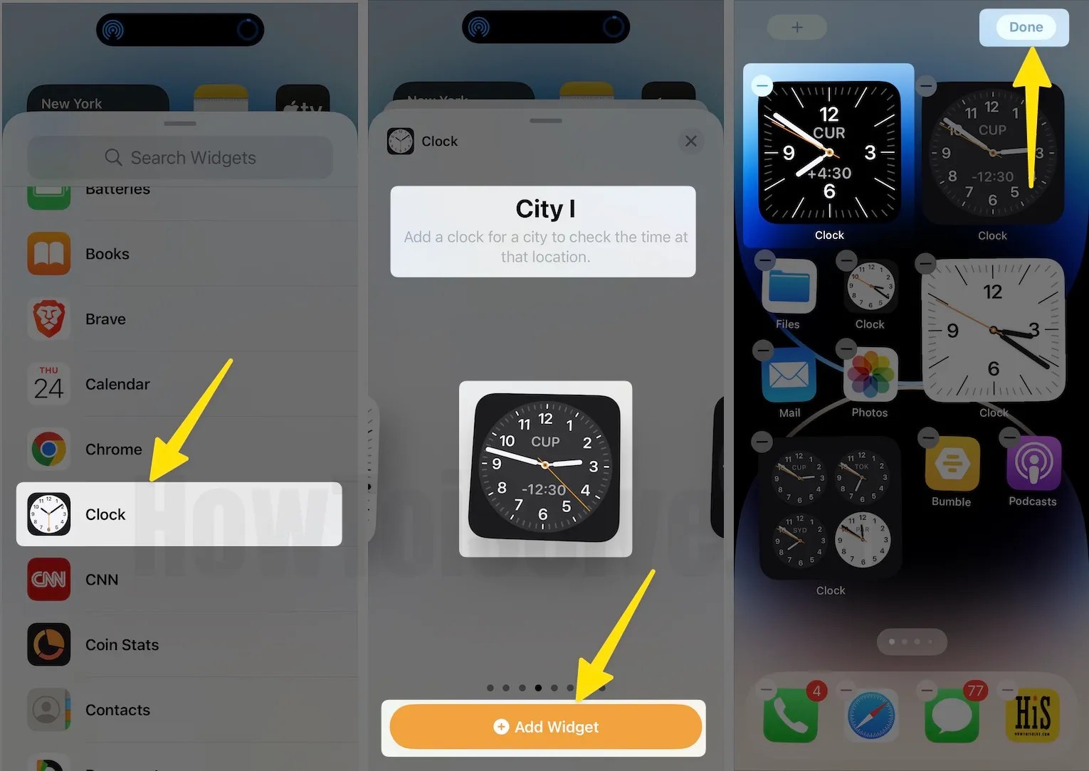 How To Add Clock Widget On iPhone Lock and Home Screen