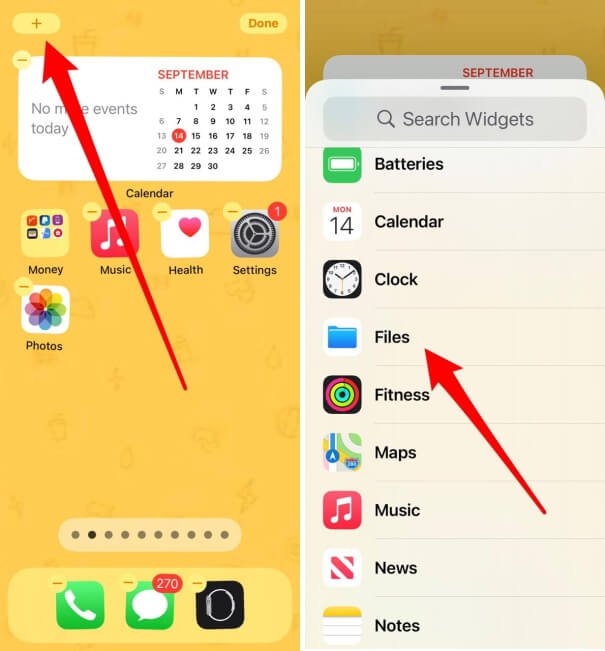 How to Add Files Widget to iPhone Home Screen