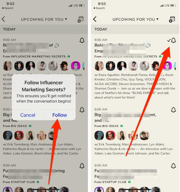 View Events and Enable Notification in Clubhouse Social App