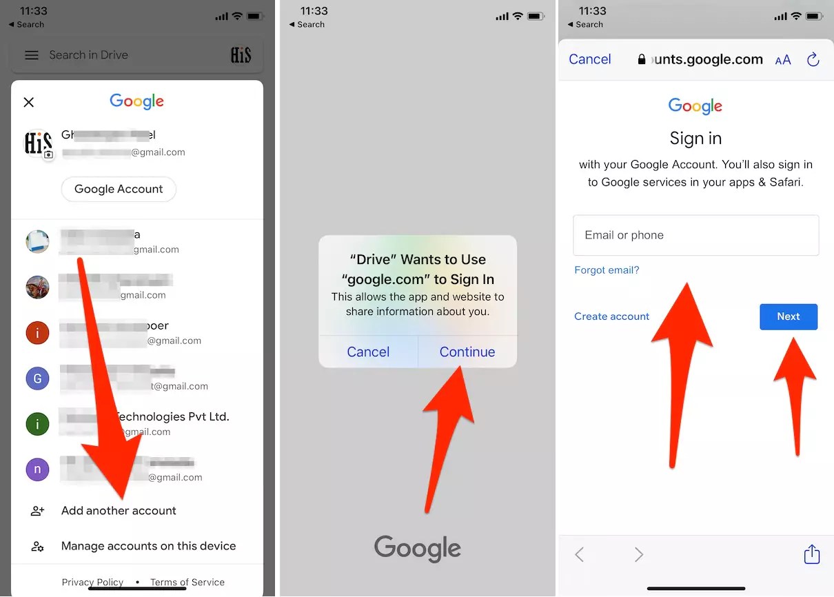 How to Add, Remove or Change Google Account in Google Drive on Mac, iPhone