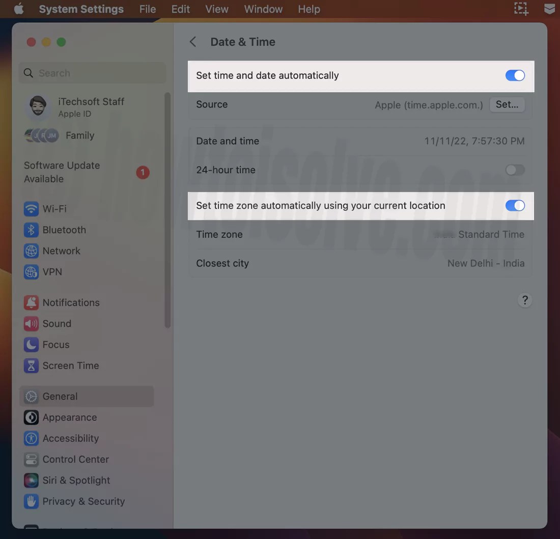 Fix Automatic Date & Time sync Wrong Date and Time Mac Sonoma
