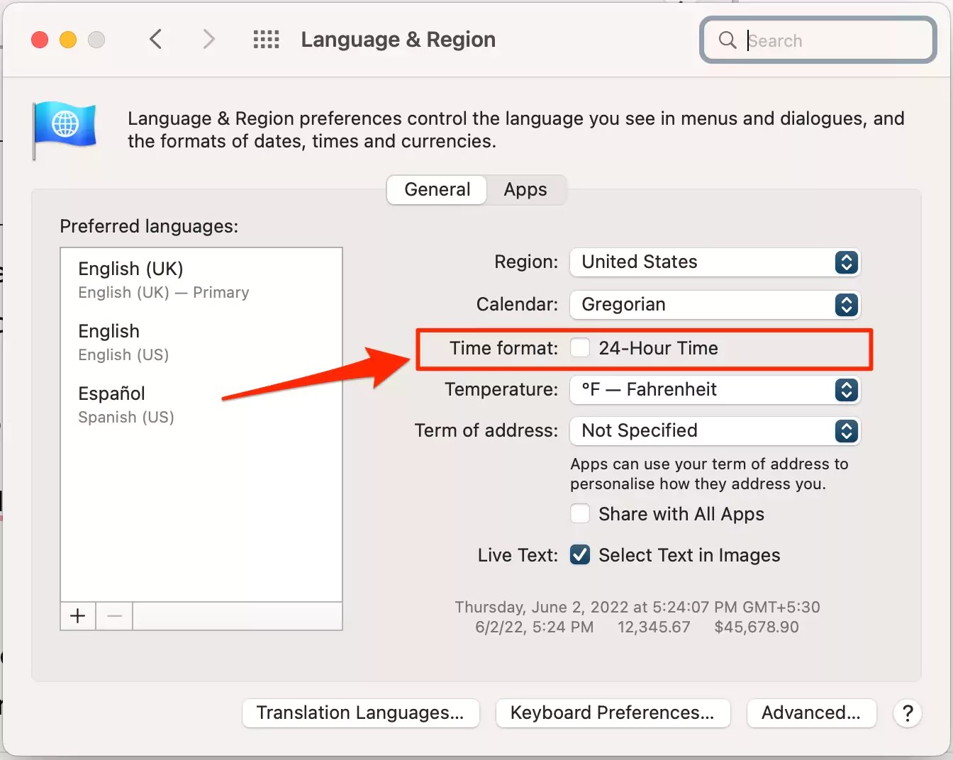 How to Change 24 Hour Clock to 12 Hour AM/PM on Mac