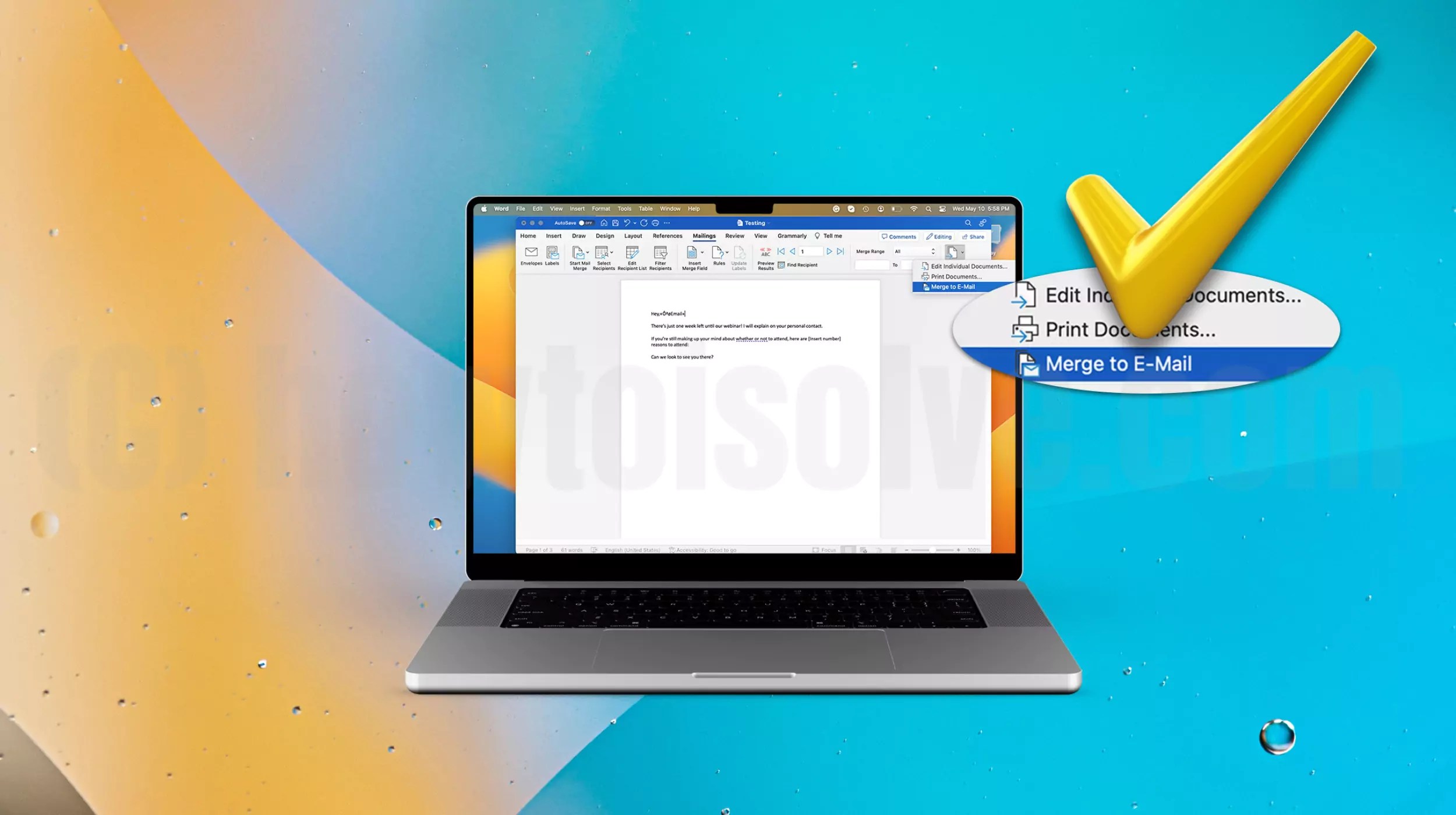 4 Steps to Fix Merge To Email Greyed Out in Word on Mac