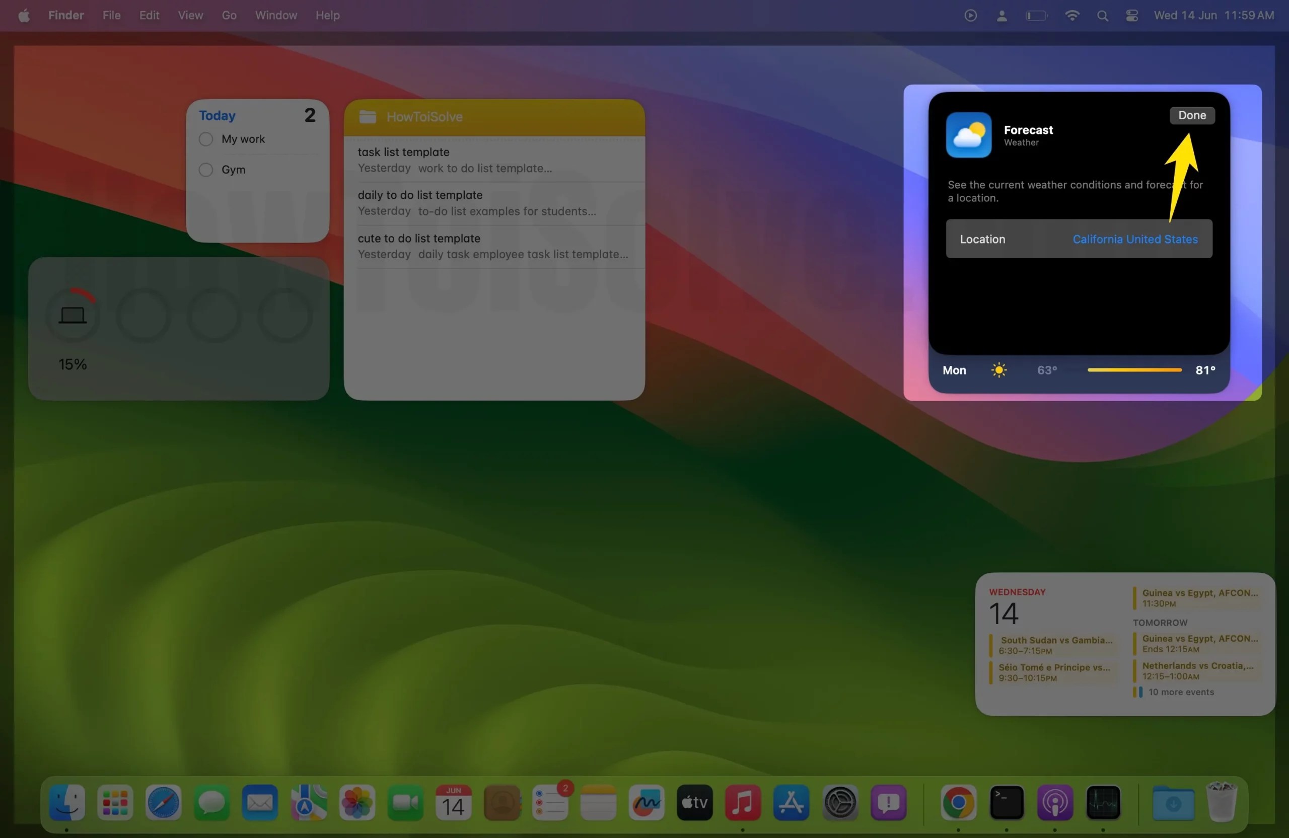 How to Change Default City in Weather Widget on Mac (Sonoma)