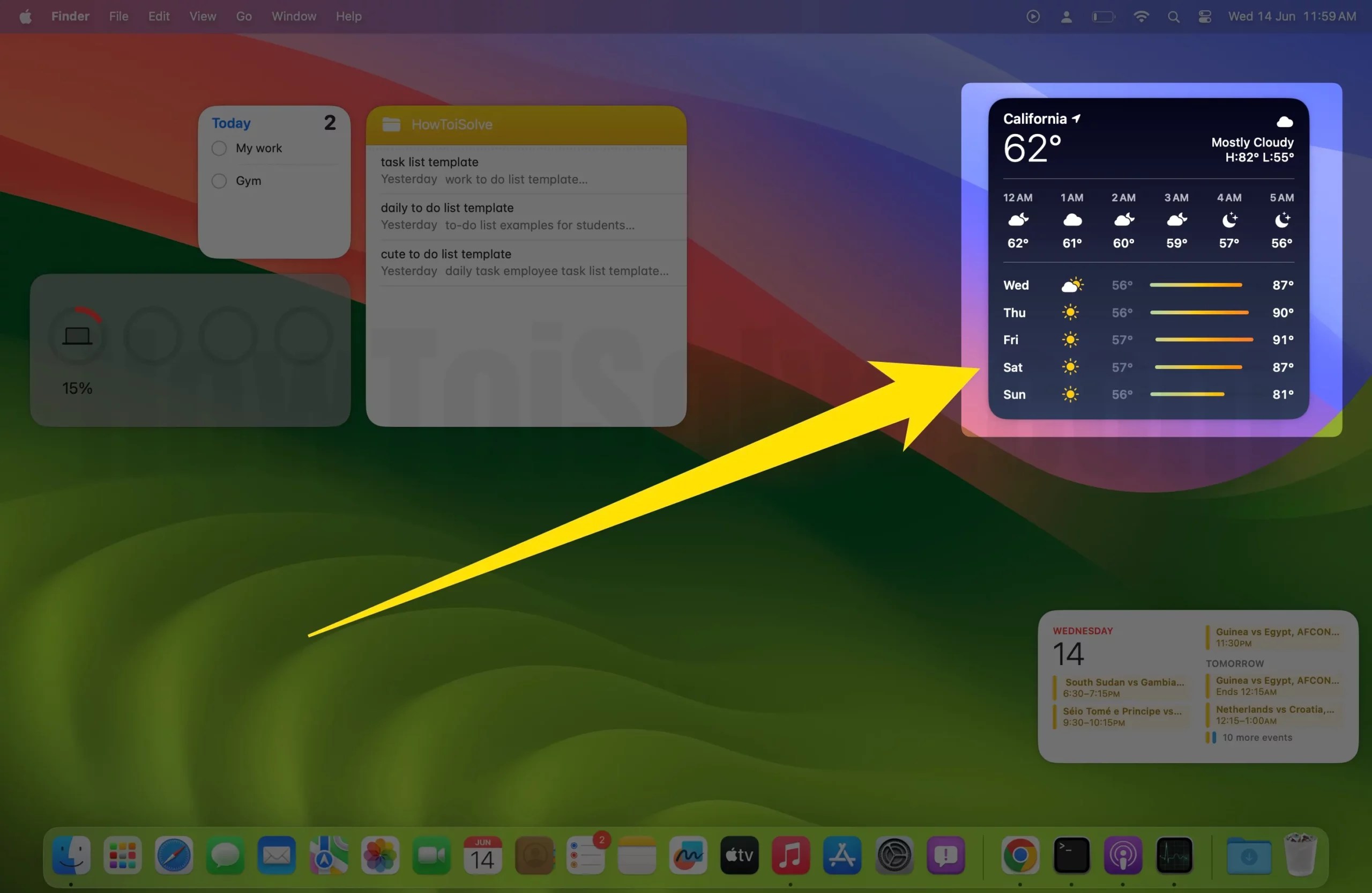 How to Change Default City in Weather Widget on Mac (Sonoma)