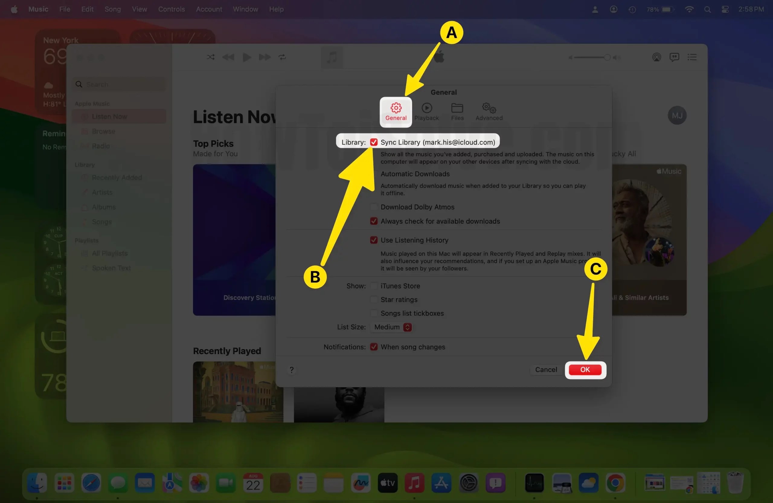 How to fix Updating Cloud Music Library Stuck Mac (Sonoma)