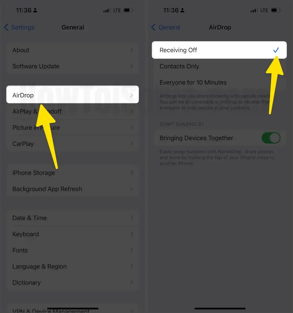 How to Turn off or Block AirDrop on Mac, iPhone, iPad