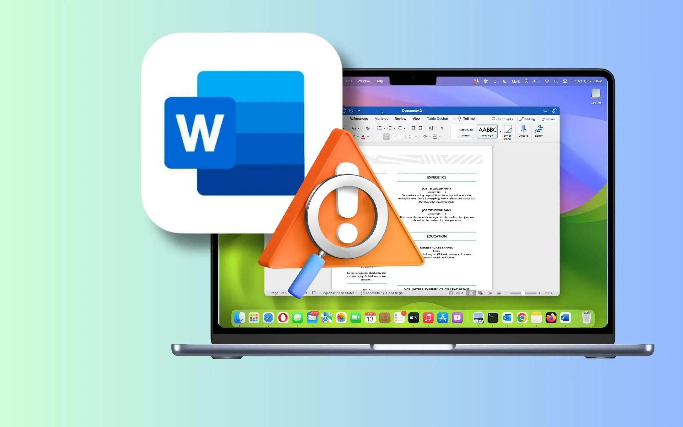 Microsoft Word 365 Not Working on Mac (macOS Sonoma)