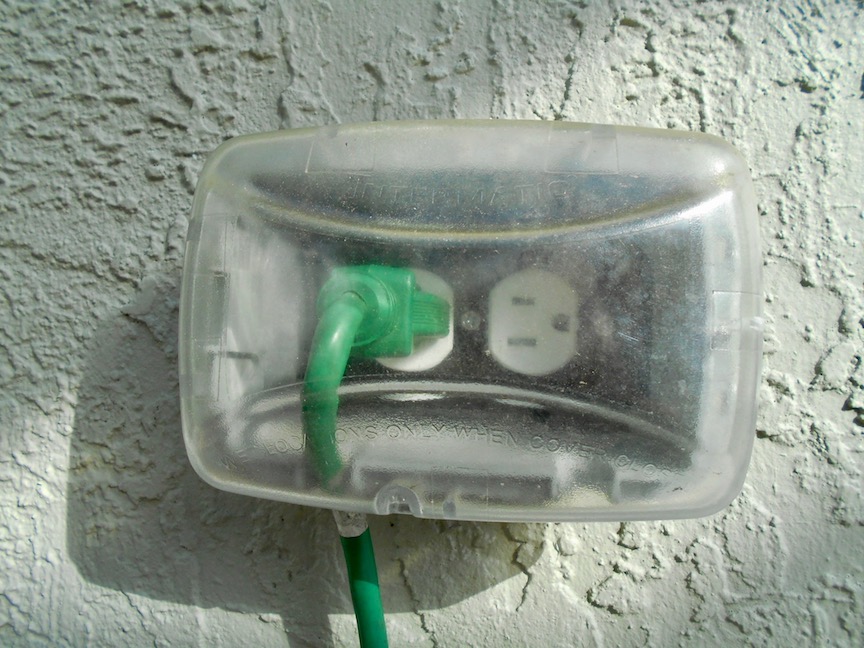 Does code require an exterior electrical receptacle outlet near the