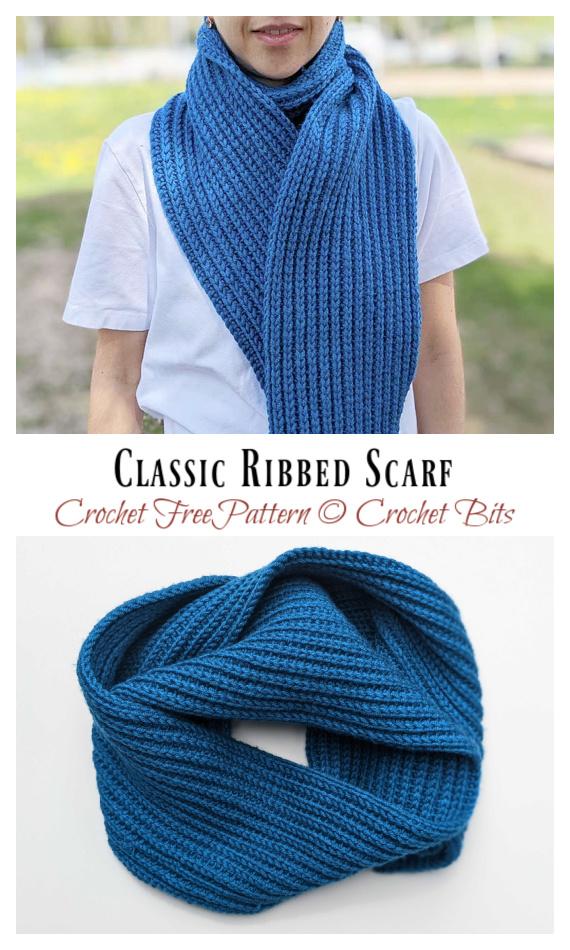 Classic Ribbed Scarf Crochet Free Pattern Crochet & Knitting
