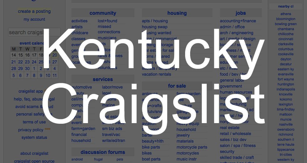 Search All of Kentucky Craigslist