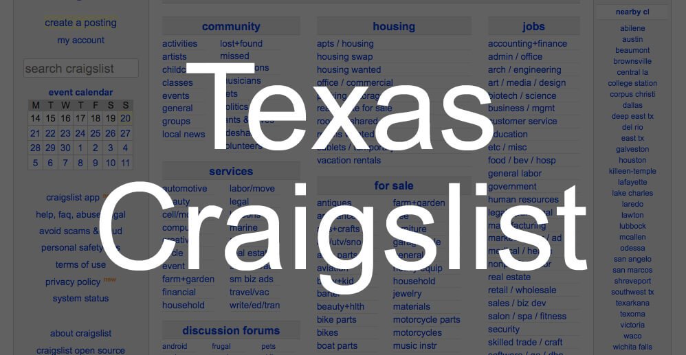 Search All of Texas Craigslist Statewide