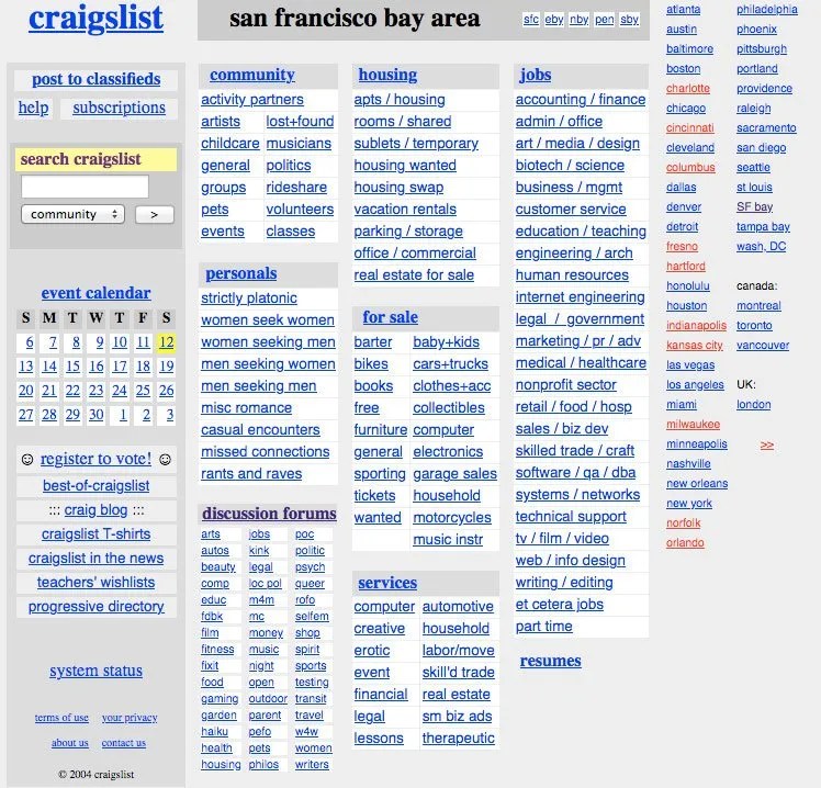 Craigslist History Through the Years [with Screenshots]