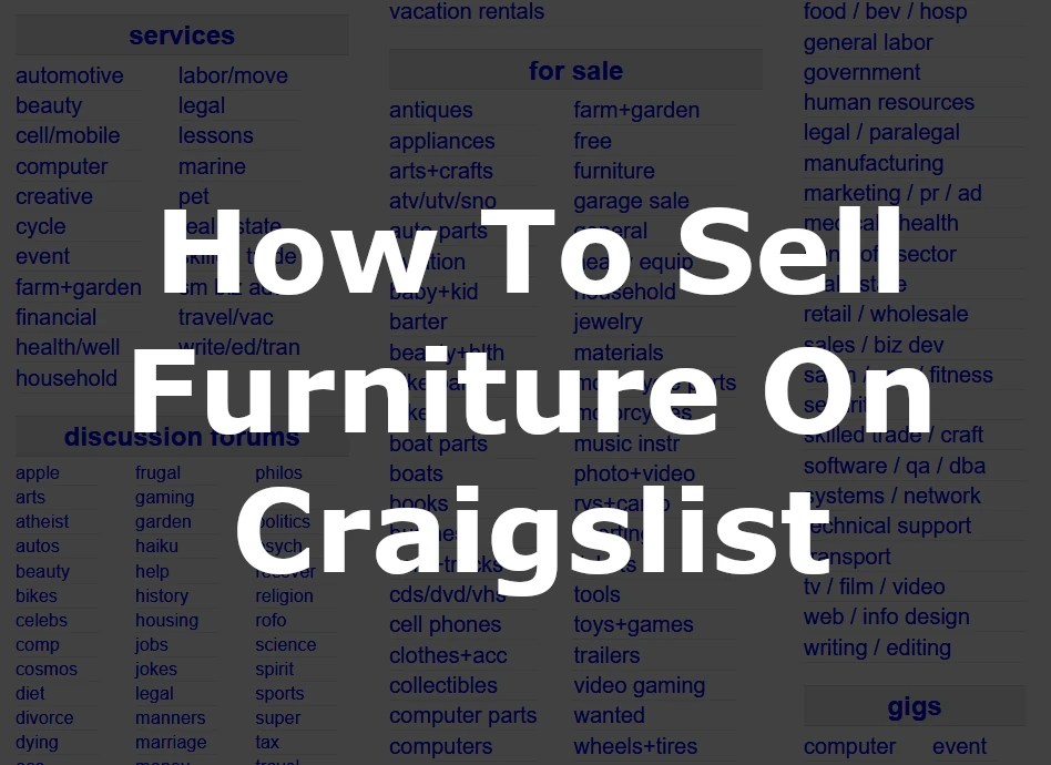 How To Sell Used Furniture on Craigslist