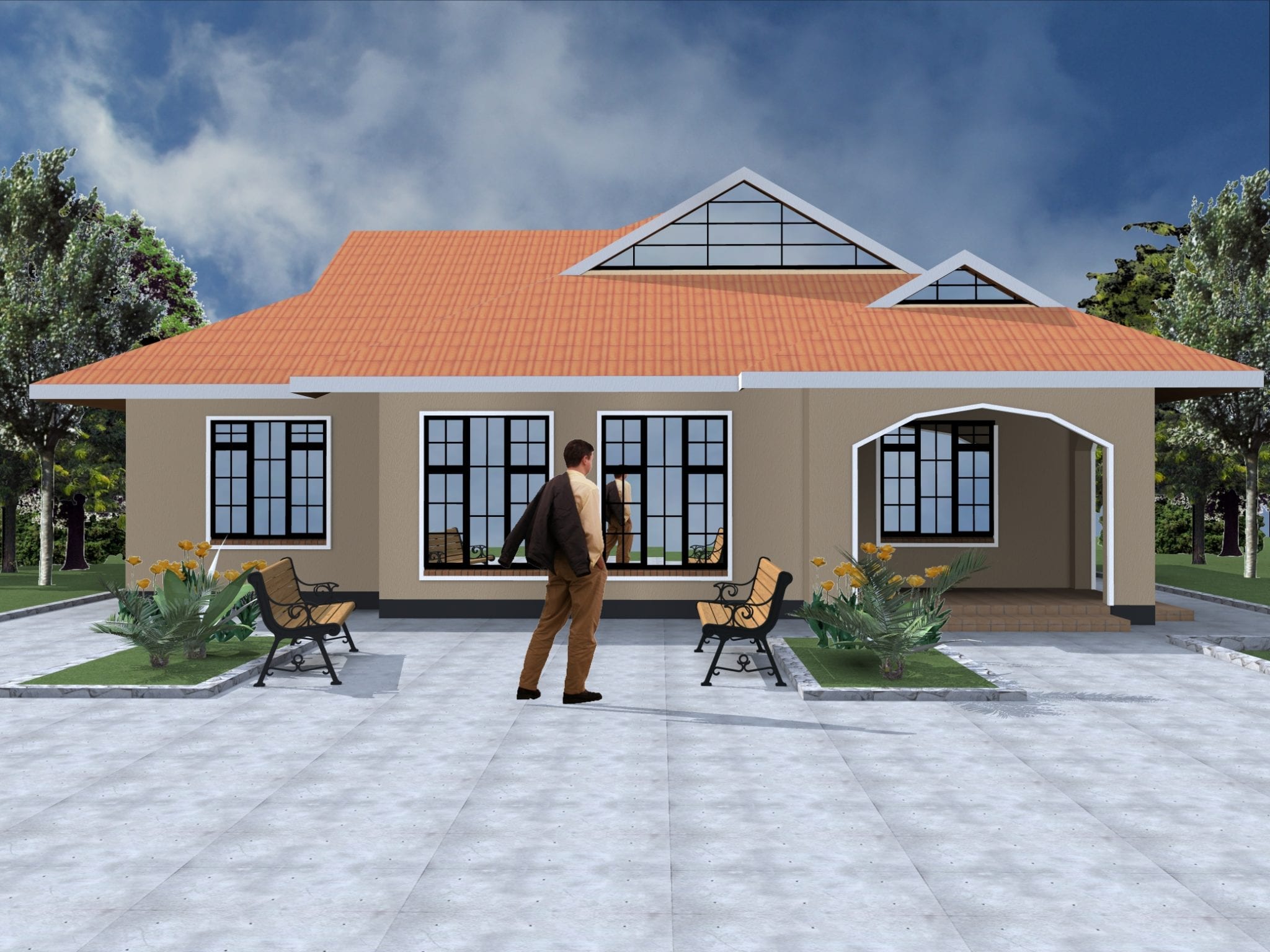 Modern four bedroom house plans design HPD Consult