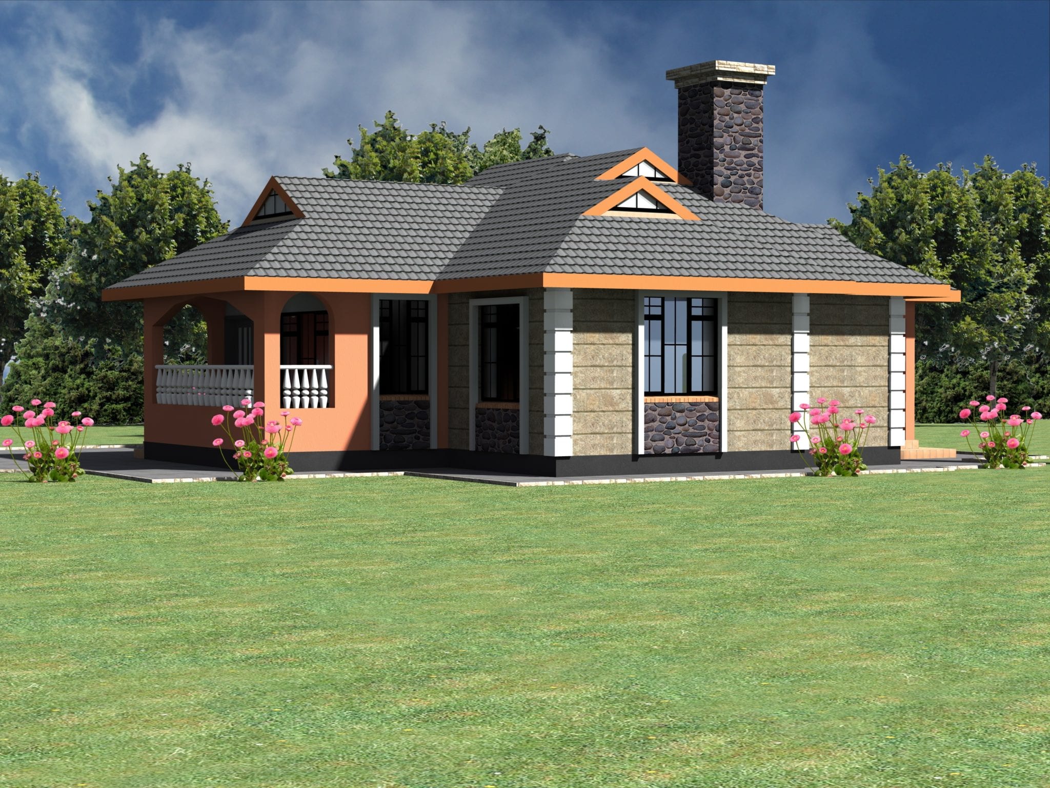 Neatly designed simple 3 bedroom bungalow house.. HPD Consult