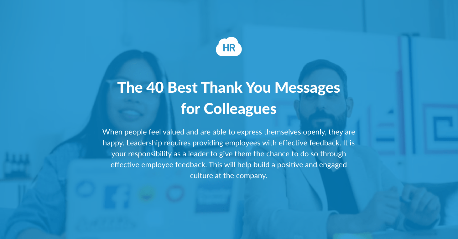 The 40 Best Thank You Messages for Colleagues HR Cloud