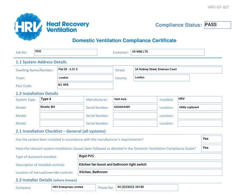 Ventilation installer London experienced with MVHR Heat Recovery