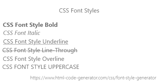 CSS Font Style Generator Paragraph Texts Styling