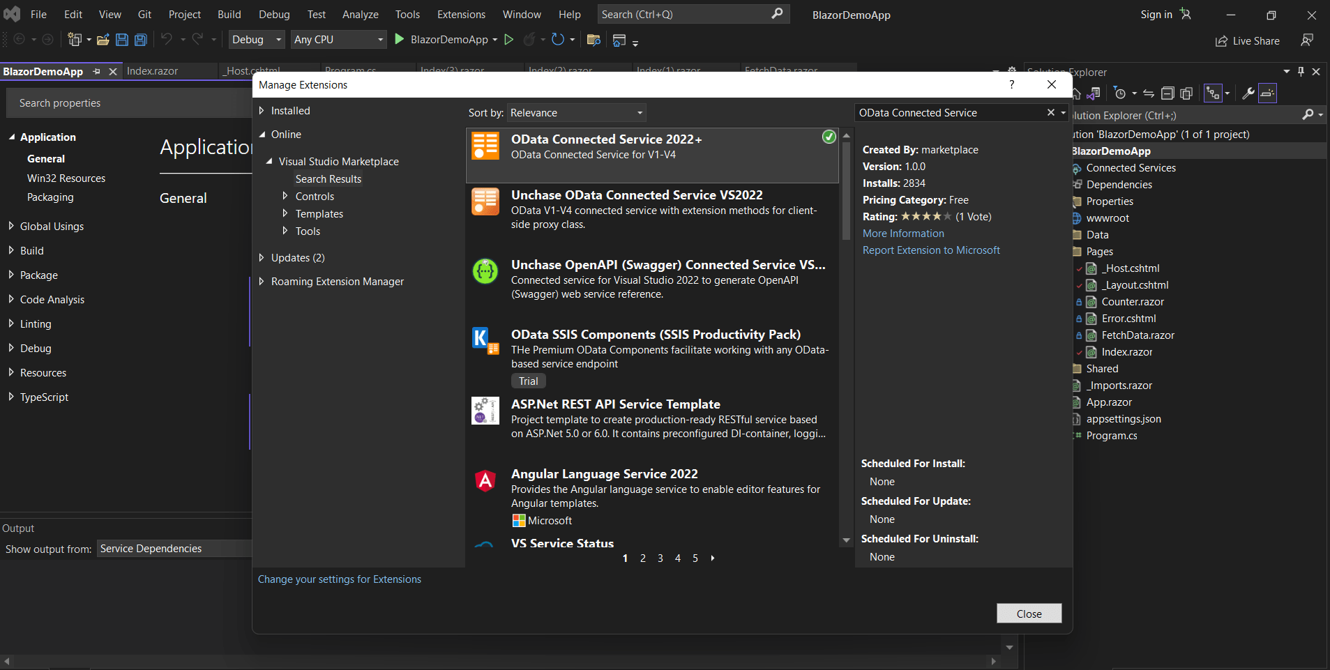 Blazor Grid Data Bind with OData Blazor