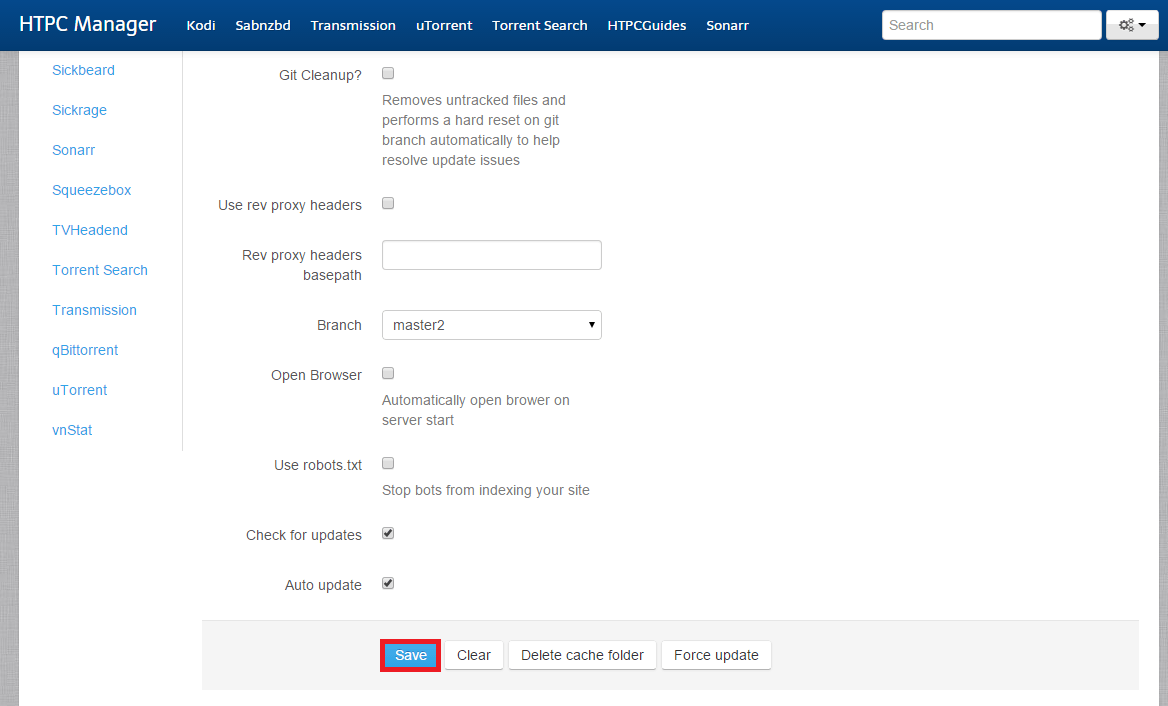 Configure HTPC Manager Reverse Proxy nginx Mac OSX