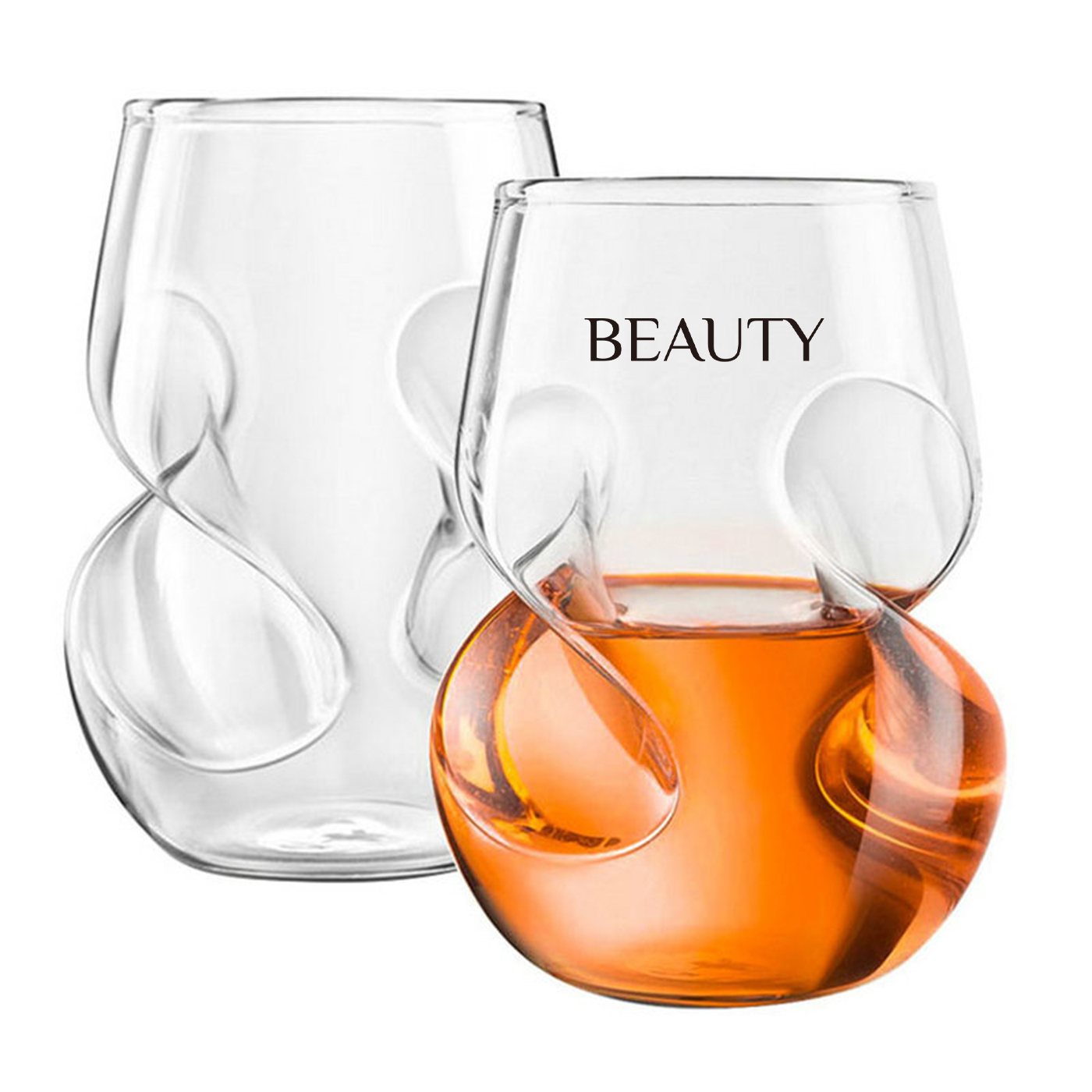 16 oz. Finger Indentations Stemless Wine Glasses HtPrem