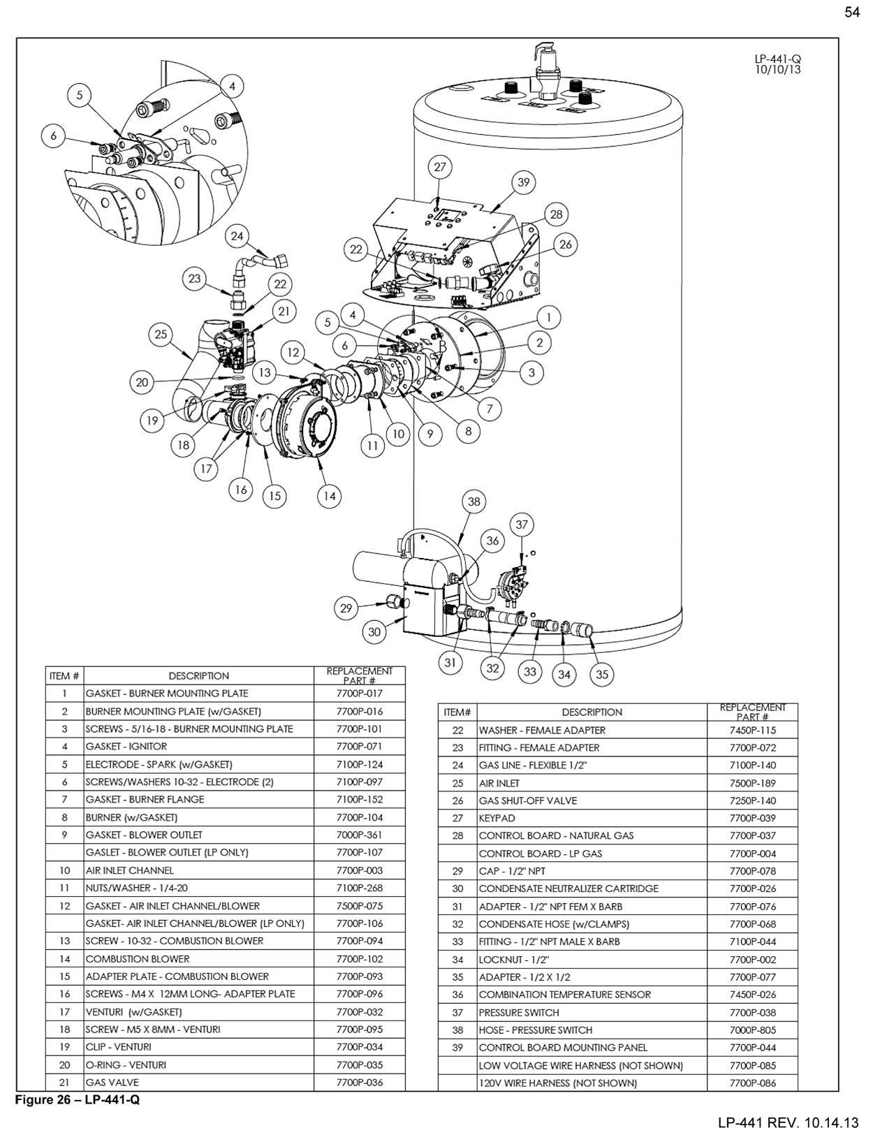 Phoenix LD Water Heater Parts Drawings