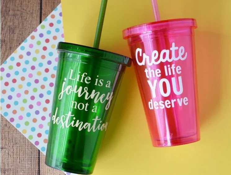 Can you use heat transfer vinyl on plastic cups? HTVRONT