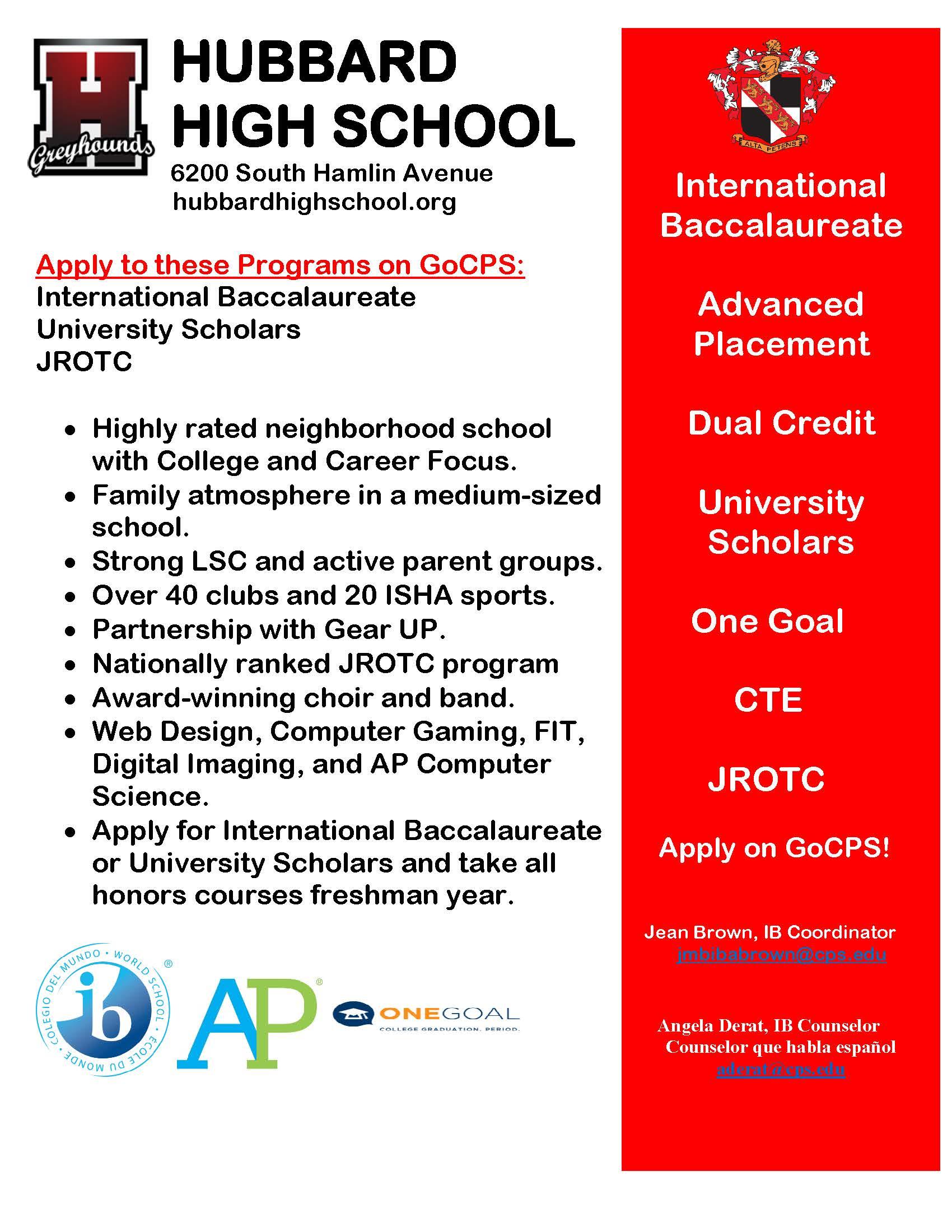 Class of 2025 Apply to Hubbard HS Now! Clase de 2025 ¡Aplique a