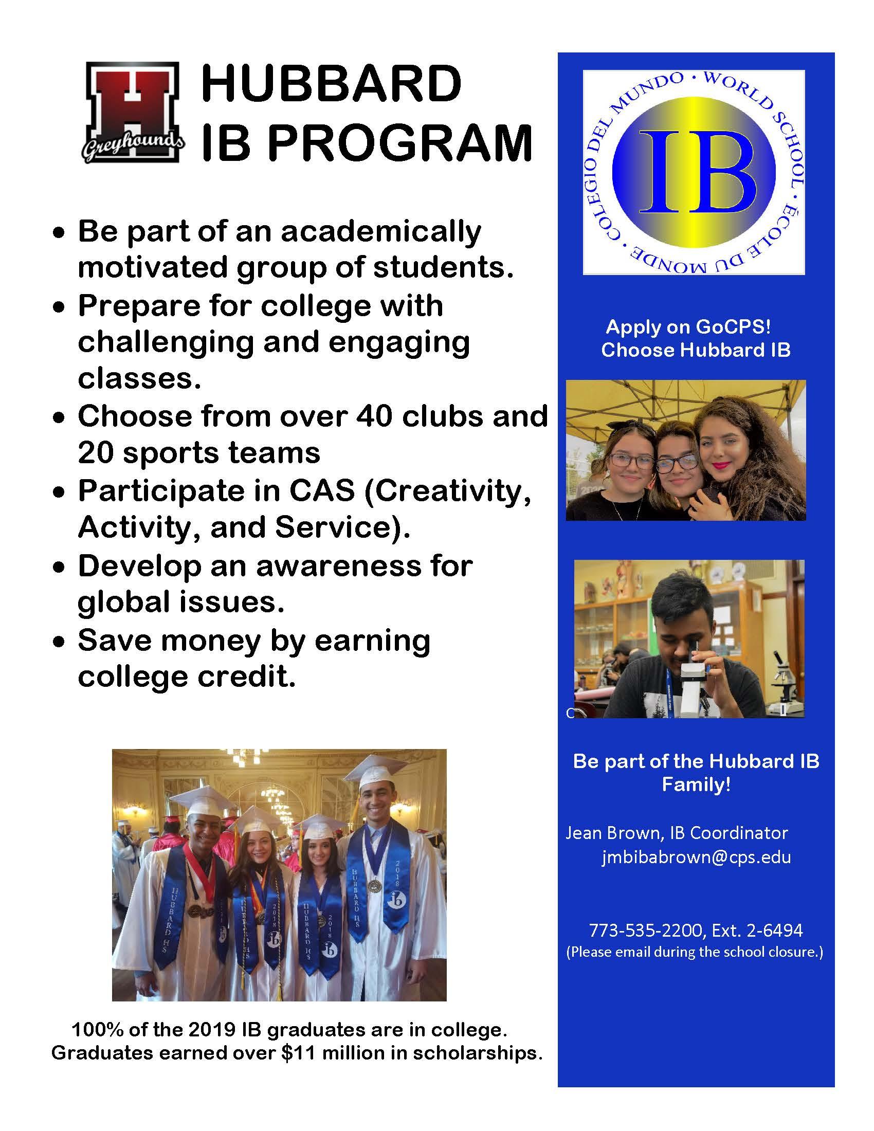 Class of 2025 Apply to Hubbard HS Now! Clase de 2025 ¡Aplique a