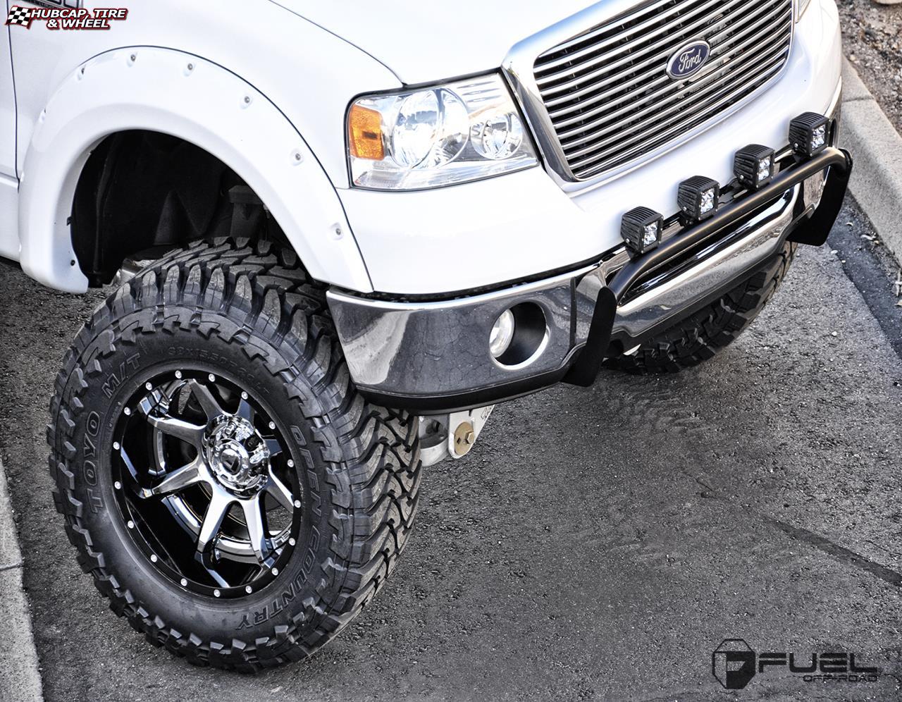 Ford F150 Fuel Rampage D237 Wheels PVD Chrome Center Gloss Black Lip