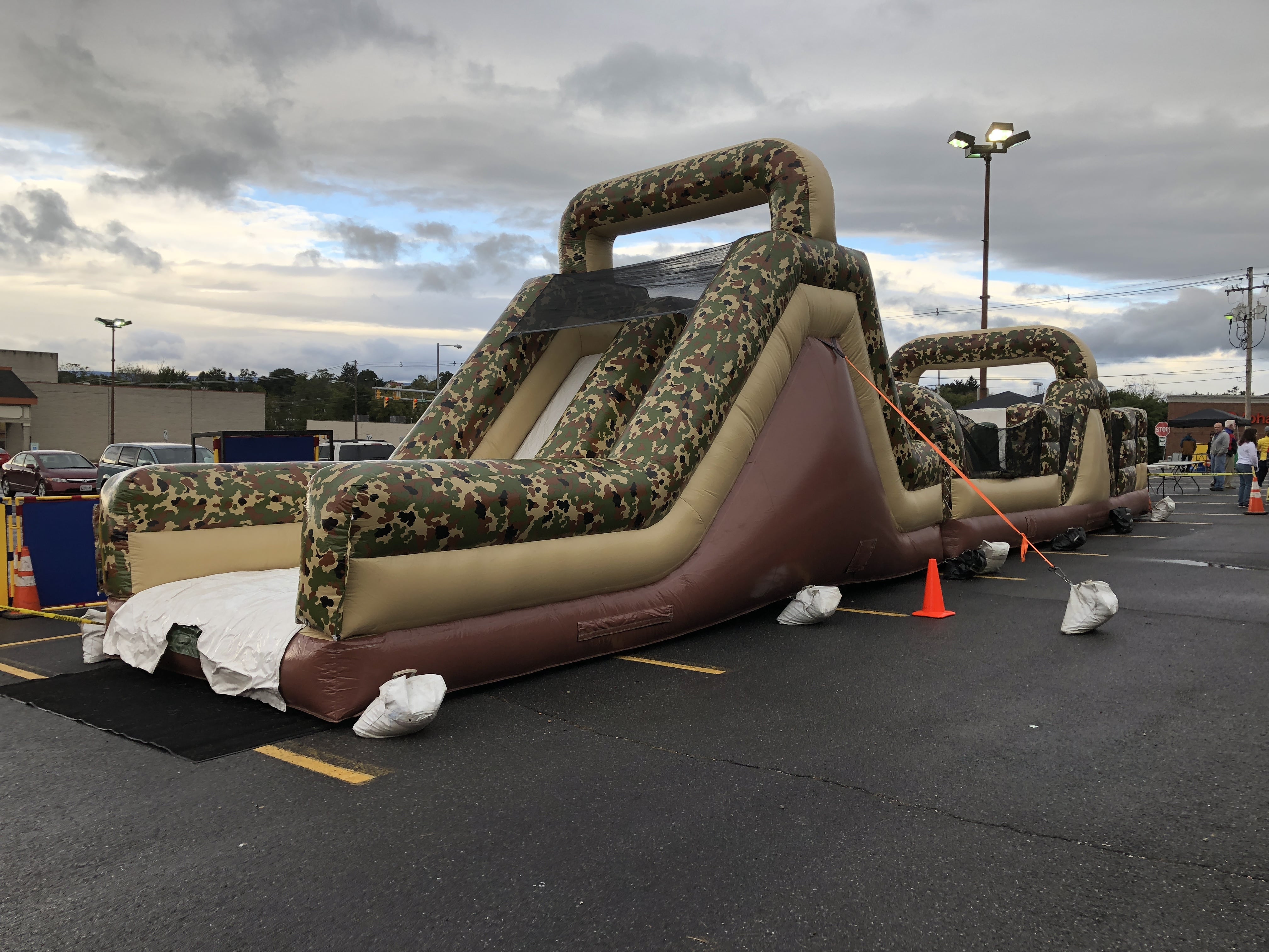 Camo RockClimb Slide with 7Element Obstacle Course Hub City Inflatables