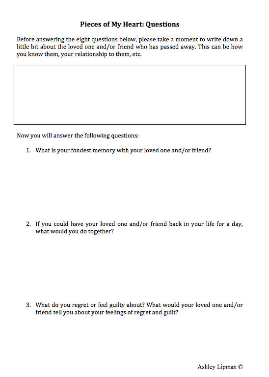 Pieces of My Grieving Heart Hub For Helpers