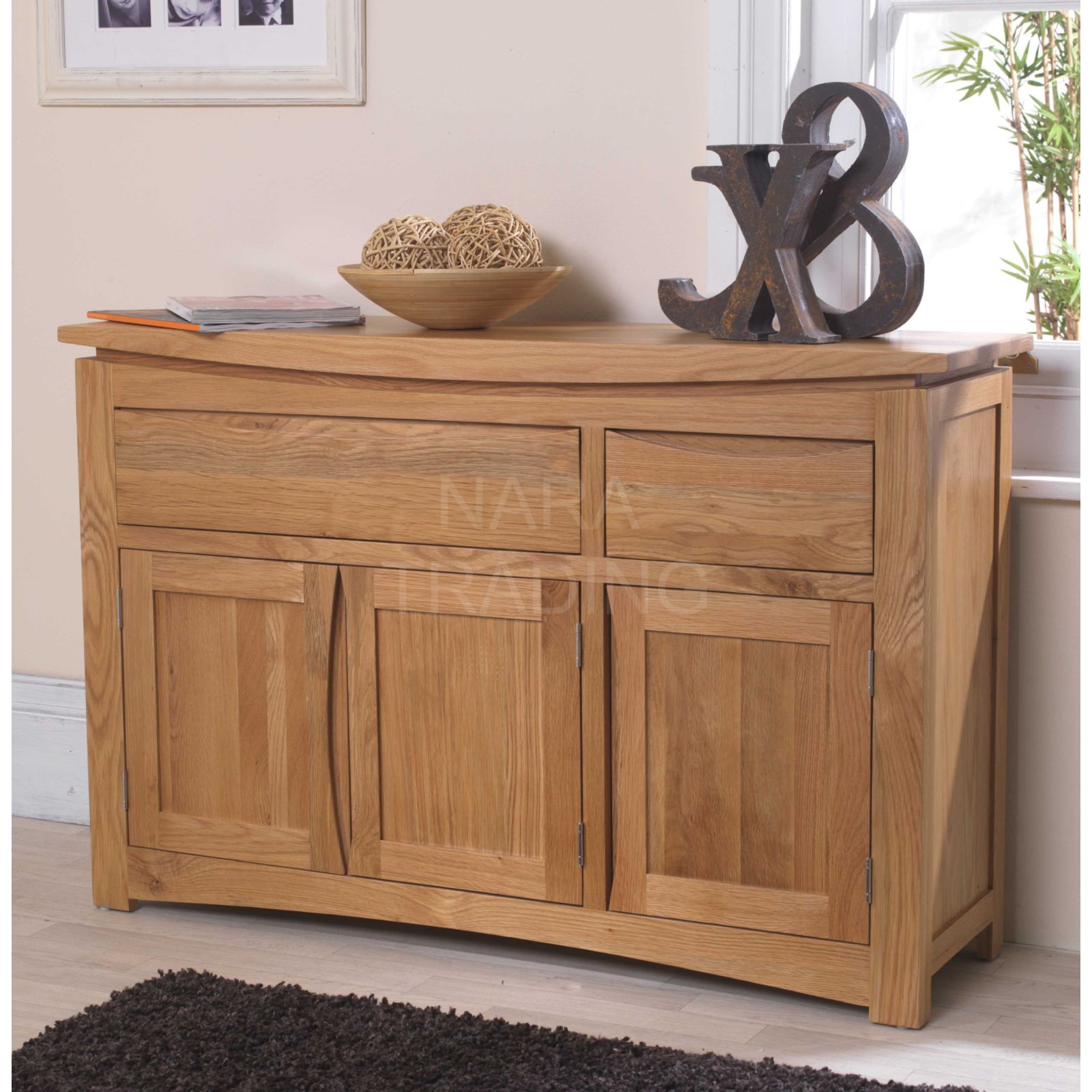 Crescent solid oak dining room furniture three door two
